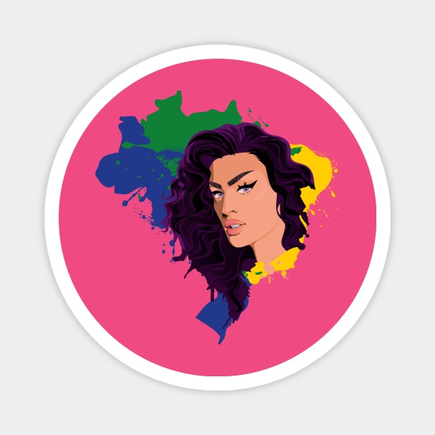 Pabllo Vittar drag queen from Brazil Magnet by dragover